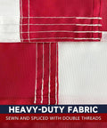 Close-up of Heavy Duty Outdoor US Flag 2.5x4 Ft With Embroidered Stars And Sewn Stripes showing reinforced stitching detail.
