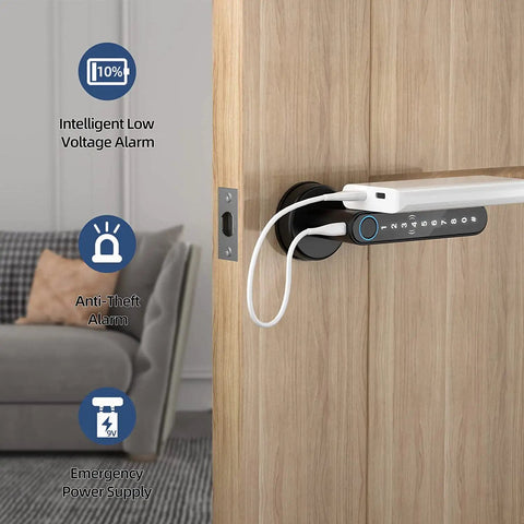 Smart Fingerprint Door Lock With Five Entry Methods Including Anti Peep Passcode IC Cards App And Physical Key 96