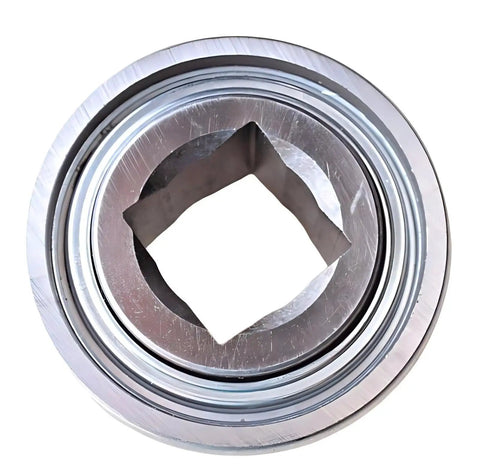 Top view of Drivetrain Agri Disc Harrow Bearing for APC Harrow Replaces 6AS09-1-1-8 and DC208TT8, 1-1-8 Inch Square Bore, Triple Lip Seal