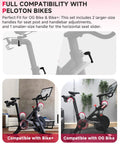 Product compatibility diagram showing Peloton Exercise Bike L Handle Replacement Kit Must Have Three Piece Set.