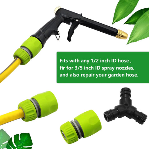 Garden Quick Connect Water Connector Set Half Inch Hose Pipe Repair And Irrigation 4 Pack Durable ABS No-Fuss Leak-Proof