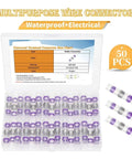 Zckyhnqop Purple Heat Shrink Solder Seal Splice Terminals Kit With Butt Connectors And AWG 14 To 12 Wire Sleeves For Tough Electrical Repairs Made Right Here In America, 50 pcs kit