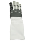 Dope Style Fencing Glove With Padded Amara Leather And Real Leather For Foil Epee And Saber Silicoated Palm Neoprene Back 350N Cuff Washable Grey X Small Right Hand