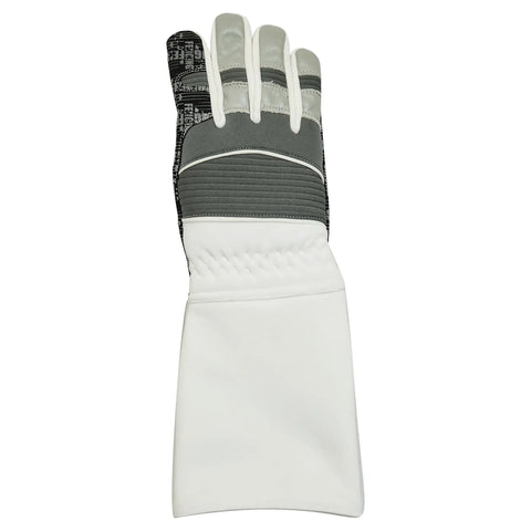 Dope Style Fencing Glove With Padded Amara Leather And Real Leather For Foil Epee And Saber Silicoated Palm Neoprene Back 350N Cuff Washable Grey X Small Right Hand