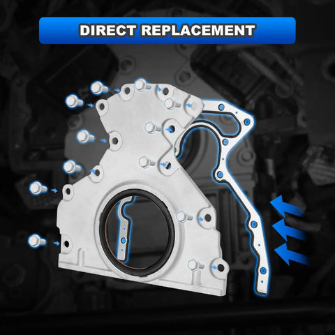 Beefy Rear Main Seal Cover Kit With Gasket And Bolt For GM V8 Engines Fits Cadillac Escalade, GMC Yukon Sierra, Chevy