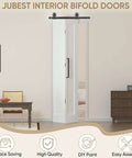 36 in. by 84 in. Bi-Fold Door Set With Hardware Kit installed in interior setting