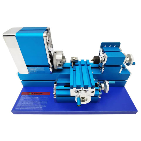 IntXanth All-Metal Mini Wood Lathe Machine Spinning At 20000Rpm for precision hobbyist carving soft metals and plexiglass crafts.