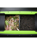 City Sleek Two Stage Compost Tumbler For Fast, Foolproof Outdoor Composting With Aeration Holes, Rust Proof Metal Plastic Build