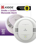 Two In One Smoke And Carbon Monoxide Detector With AA Battery Power And LED Warning Indicators Plus Home Fire Extinguisher With Mounting Bracket Included For Easy Safety Upgrades, front view