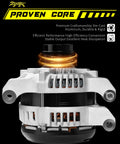 180 Amp Upgraded Alternator For Dodge Durango Charger Challenger And Jeep Grand Cherokee 3.6L V6 12V With Clockwise 6 Groove Pulley OE 4801778AF Compatible, die-cast aluminum close-up