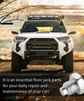 Heavy Duty 3 Piece Floor Jack Replacement Screws For 3 Ton And 4 Ton Hydraulic Jacks shown with a white SUV outdoors.