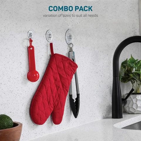 Top Rated All Purpose Suction Cup Hook Combo Set Hella Strong Rustproof Metal Claws For Glass Windows Doors Mirrors Tiles Clear Heavy Duty No Slip Grippers With 2 Large 4 Medium 4 Small Quick Install Home Hack