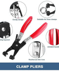 Premium 90 Plus One Plier Assortment Kit With Heavy Duty Vacuum Spring Fuel Hose Pipe Tube Clamps In Black For Various Sizes Including 10 13 17 19 And 21 Millimeters Perfect For Home Repair Or Auto Fix It Stuff Right Now red-handled hose clamp pliers with reinforced rivets