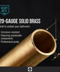 Fresh Matte Black Bathtub Drain Kit Boasting Slick Trip Lever Overflow With Premium 20 Gauge Brass Tubing, showing the 20-gauge solid brass construction.