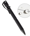 All Weather Readiness Metal Tactical Pen With Bolt Action Clicker Glass Breaker Tip Heavy Duty Aluminum Body Black Ink