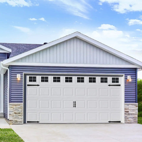 Magnetic Garage Door Decoration Kit With Faux Windows Hinges And Handles Black, Easy Stick-On Upgrade With No Drills or Tools Needed