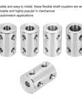 Rigid 12mm To 12mm Shaft Coupler Set In High Strength Steel For 3D Printers And DIYers, Encoder Ready With Low Noise And Vibration, Includes 24 Screws And Hex Wrench, Six Pcs. six steel couplers shown