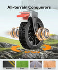 All-terrain wheel with 360° swivel for foldable utility cart with 180L capacity and 330lbs beefed up weight capacity.