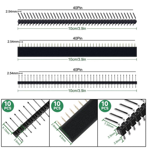 10cm 40 Pin 2.54mm Header Connector from 104 Piece Double Sided PCB Board Kit For DIY Soldering And Electronics Projects