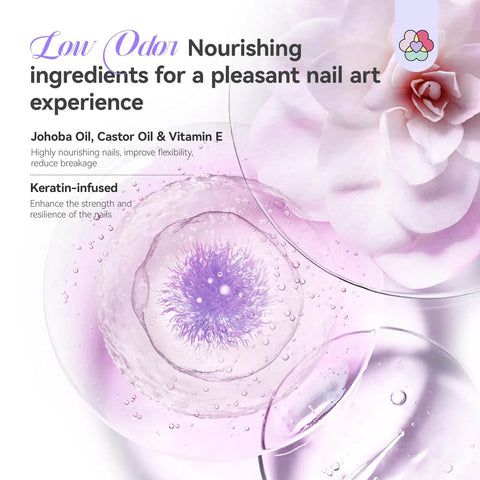 All In One DIY Acrylic Nail Kit With Everything Hema Free Low Odor Monomer Set highlighting nourishing ingredients
