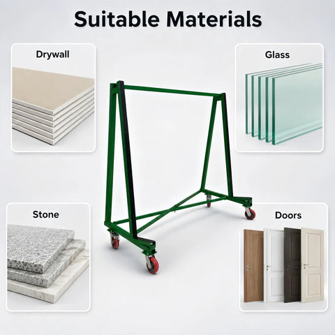 Detachable Drywall Cart And Foldable A Frame Dolly For Hauling Glass Granite And Big Sheetrock Panels With No Drama Quick Snap Assembly Heavy Duty Workhorse Rig That Breaks Down Tight For Your Pickup Bed To Keep The Shop Floor Spotless