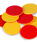 Straight Up Double Sided Counting Tiles For Kids, Red And Yellow Math Manipulatives, Preschool Sorting Gear, Classroom Education Tools, Rock Solid 200 Piece Plastic Counters Absolutely Dope For Early Math Games stacked flat red and yellow counting discs.