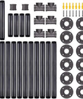 Industrial Pipe Desk Legs Set 42x28 Inches With Iron Cast Finish, Easy Install Steel Piping, DIY Wooden Computer Furniture Parts