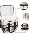 Desert Cowboy Style Go To Insulated Lunch Bag With Shoulder Strap 15L open view showing inside compartment and cowboy print details