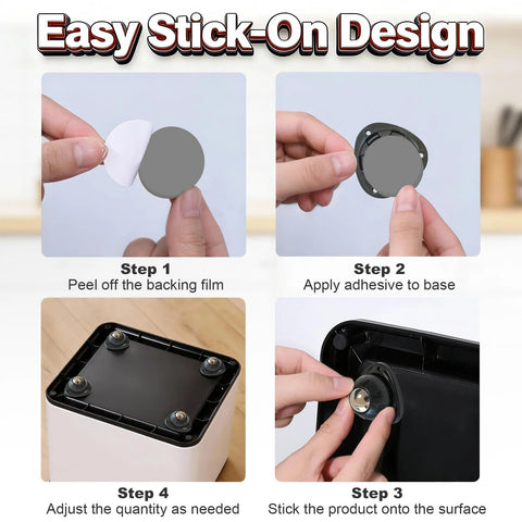 Black Stainless Steel Self Adhesive Caster Wheels 4 Pack installation steps for furniture and appliances.
