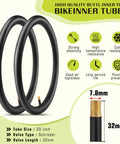 Two Pack 16X2.125 Bike Tires With Inner Tubes And Tire Levers For 16/18/20 Inch Kids Bikes And BMX White, valve details