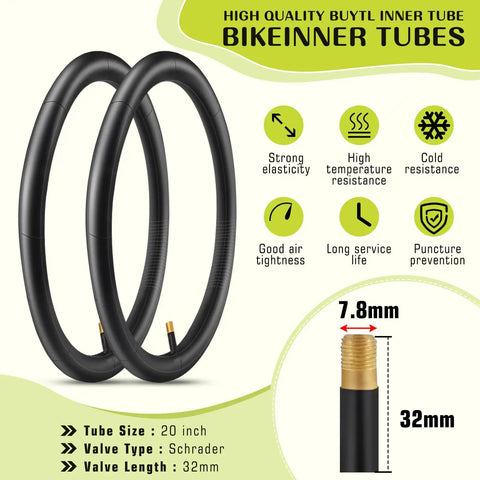Two Pack 16X2.125 Bike Tires With Inner Tubes And Tire Levers For 16/18/20 Inch Kids Bikes And BMX White, valve details