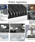 190 Piece Pin Gauge Set for Machinists Go No Go Master Kit Hardened Steel with Aluminum Case Checks Hole Sizes 0.061 to 0.250 Inches Slot Widths Keyways V Groove Alignment Drill Runout Caliper and Micrometer Calibration Tools used for measuring holes, slots, and runout