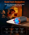 Hella Reliable 1000W Heavy Duty Car Power Inverter Switches 12V Dc Straight To 120V Ac showing aluminum body with cooling fan on a table.