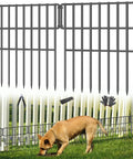 Easy No Dig Dog Fence 25 Panels Garden Barrier 17 Inch High By 27 Foot Long 1.25 Inch Gap Rustproof Metal Decorative Fence Border