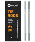 Tie Rods With End Kit For Outlaw 50 ATV Replacement Beefed Up Steering Fits OEM 0454747 0454746 0454748 0451798 M10 By 1.25 Threads Seven And A Half Inch Length Heavy Duty End Kit For Off Road Rides., pair of silver threaded tie rods in packaging