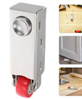 Heavy Duty Sliding Door Rollers Built Tough With Shock Absorbing Steel Wheels That Roll Smooth As Butter For Patio Tracks Cabinet Doors And Garden Furniture close up view of a steel roller with red wheel.