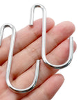 Hand holding Heavy Duty S Hooks 2.4 Inch 30 Pack For Hanging Pots Utensils Jeans Clothes Bags Hats Towels Plants And More Strong Metal Hangers