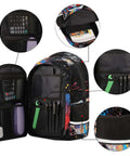Open Personalized Dope Panda Backpack With Custom Name For Work And Travel College 16 Inch Laptop Bag showing compartments and organizers