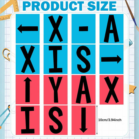 15 Pack Math Posters For Classrooms X Y Axis Coordinate Plane Graphing Tools Visual Aids With Adhesive Dots Kid Friendly