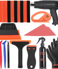 All-In-One Vinyl Wrap Heat Gun Kit For Cars And Window Tinting, 1800W 110V Hot Air Tool With Squeegees, Vinyl Cutter, Gloves, And Bubble-Free Finish For Curves And Edges