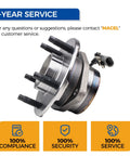 Side view of Front Wheel Bearing And Hub Assembly 513189 Fits 2005 2006 Chevy Equinox, 2006 Pontiac Torrent, 2002 2007 Saturn Vue With ABS, 5 Lug Pattern, Premium Replacement For Improved Handling, Smoother Ride, And Easy Installation showing metal construction with black lug bolts