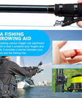 4X Fishing Cannon Bait Launcher to help you catch more fish with easy setup and big casts safe trigger release in use.