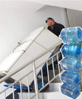 Lightweight Electric Hand Truck Stair Climber With Brushless Motor carries heavy water bottles up stairs effortlessly.