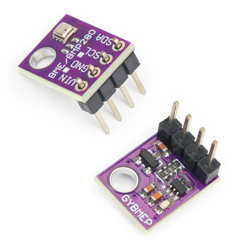 Two Pack BME280 Sensor Module 5V With I2C And SPI Interface Breakout For Accurate Temperature Humidity And Atmospheric Pressure Readings Plug And Play Great For Arduino Raspberry Pi And ESP8266 DIY Projects, purple PCB modules