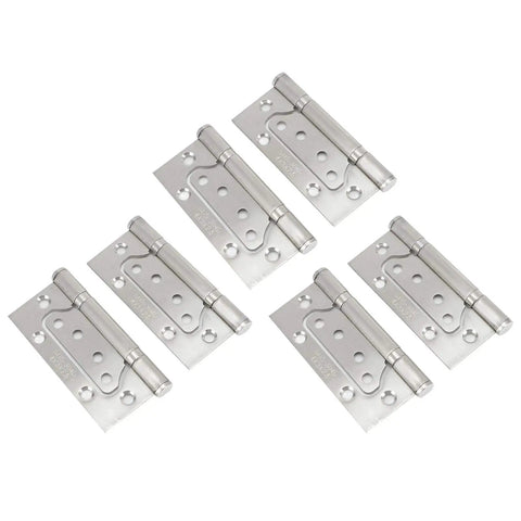 Heavy Duty Stainless Steel Ball Bearing Door And Window Hinges With Mute Silent Rotation Rustproof Furniture Hardware That Glides Like Butter For Smooth Cabinet And Interior Doors, pack of six hinges.