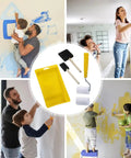 Heavy Duty Paint Roller Kit With Precision Trim Brush For Tough Corners And Crisp Lines Quick Roll Setup shown with mini rollers and tray.