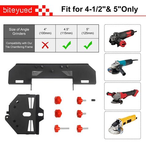 45 Degree Tile Chamfering Tool For 4.5 Inch And 5 Inch Angle Grinders, Anti Slip Bevel Cutter, parts and compatible grinders displayed