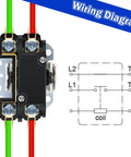 Wiring diagram for Heavy Duty 24V 25A 1 Pole HVAC Contactor Replacement Relay For Air Conditioners Heat Pumps And Refrigeration Systems