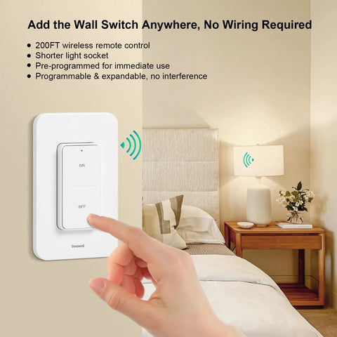 Remote Control Light Socket With 200ft Range Turns Lights On From Across The Room No Wiring Needed Easy Plug And Play Wireless Wall Mount