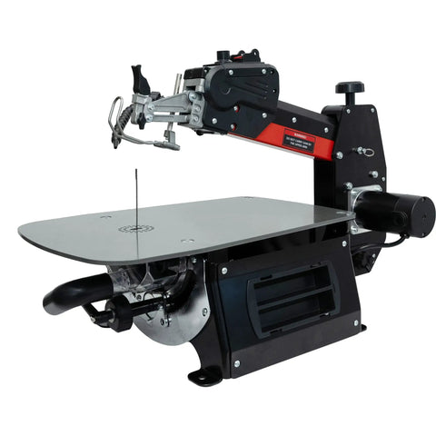 16 Inch Variable Speed Scroll Saw With Pinless Blades, 1.3A Motor, Upper Arm Lifting, black color wood cutting tool